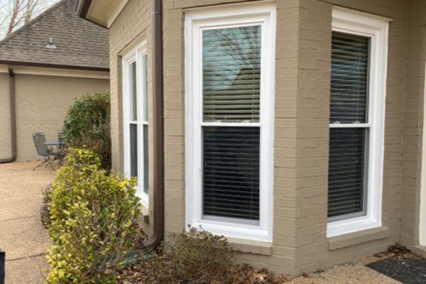 Windows on the side of a home.